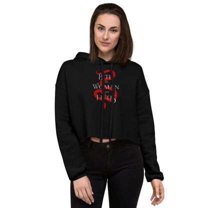 Bite The Woman That Feeds Crop Hoodie in Red