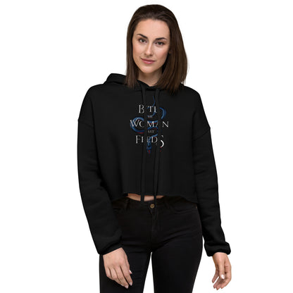 Fang's Blue Crop Hoodie With "Let'sss Play."